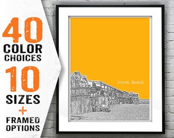 Cocoa Beach Florida Skyline Poster Art Print Item T1494