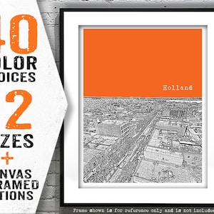 Holland MI Skyline Poster Art City Print Michigan Item T4914