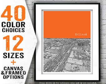 Holland MI Skyline Poster Art City Print Michigan Item T4914