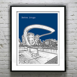 Baton Rouge Skyline Poster Art Print Louisiana Item T4240