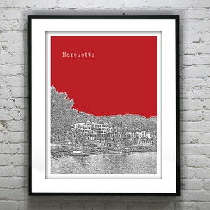 Marquette Skyline Art Print Poster Michigan MI Item T4543