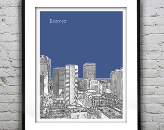 Denver Skyline Poster Art Print Colorado CO Item T1256