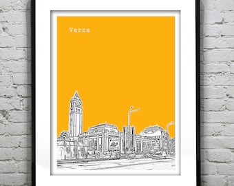 Varna Skyline Poster Art Print Burgaria Version 1