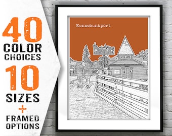 Kennebunkport Skyline Poster Art Print Maine ME Item T1731