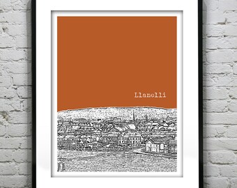 LLanelli Wales Poster Art Print Uk Wales United Kingdom Version 2