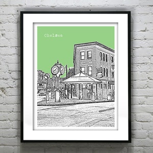 Chelsea Skyline Poster Art Print  Massachusetts MA Item T2295