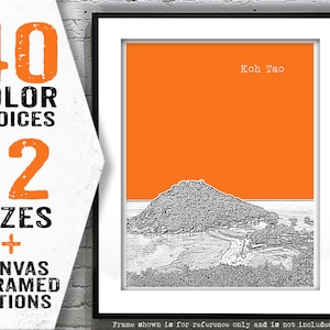 Koh Tao Thailand Skyline Poster Print Art Item T4045