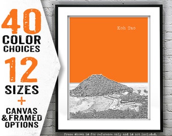 Koh Tao Thailand Skyline Poster Print Art Item T4045