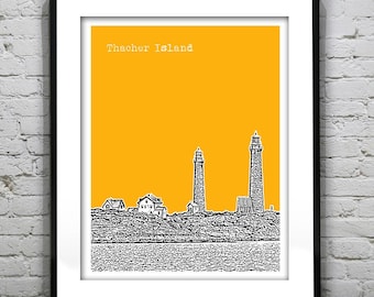 Thacher Island Rockport Art Print Poster Massachusetts MA Item T4173