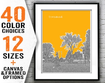 Townsend Massachusetts Skyline Poster Art Print MA Item T2443