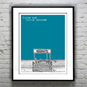 Turks and Caicos Islands Skyline Poster Art Version 1