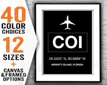 COI Merritt Island Airport Aviation Poster Art Print Florida Item T2745