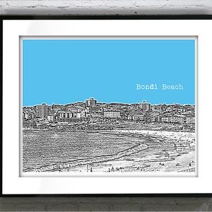 Bondi Beach New South Wales Australia Poster Art Skyline Print Item T2547 image 1