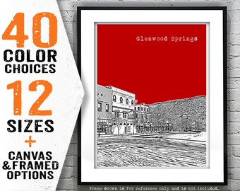 Glenwood Springs Colorado Poster Art Print Hot Springs Skyline Item T4598
