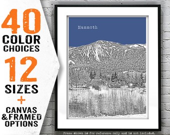 Mammoth Poster Art Skyline Print Item California Mammoth Lakes T4853