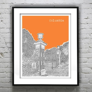 Columbia South Carolina Skyline Poster Art Print SC Item T3043 Horseshoe