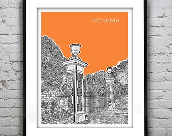 Columbia South Carolina Skyline Poster Art Print SC Item T3043 Horseshoe
