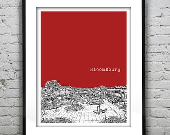 Bloomsburg PA Poster Print Art Pennsylvania Skyline Item T4584