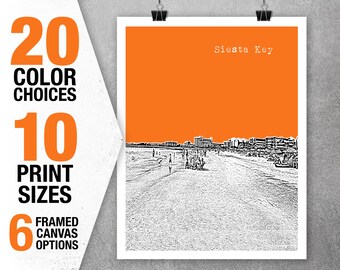 Siesta Key Florida Skyline Poster Art Print  Item T5468