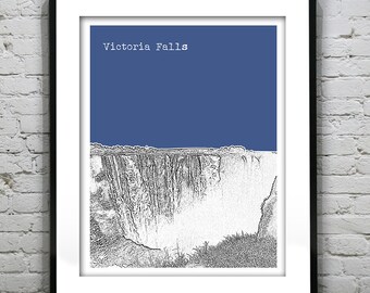 Victoria Falls Skyline Poster Art Print Zimbabwe Item T4401