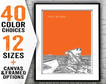 Fort Morgan Alabama Poster Art Print Skyline Item T4999
