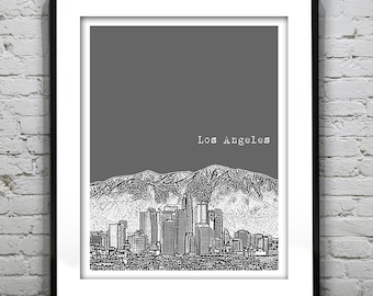Los Angeles LA Skyline Poster Art Print California Ca Item T1178