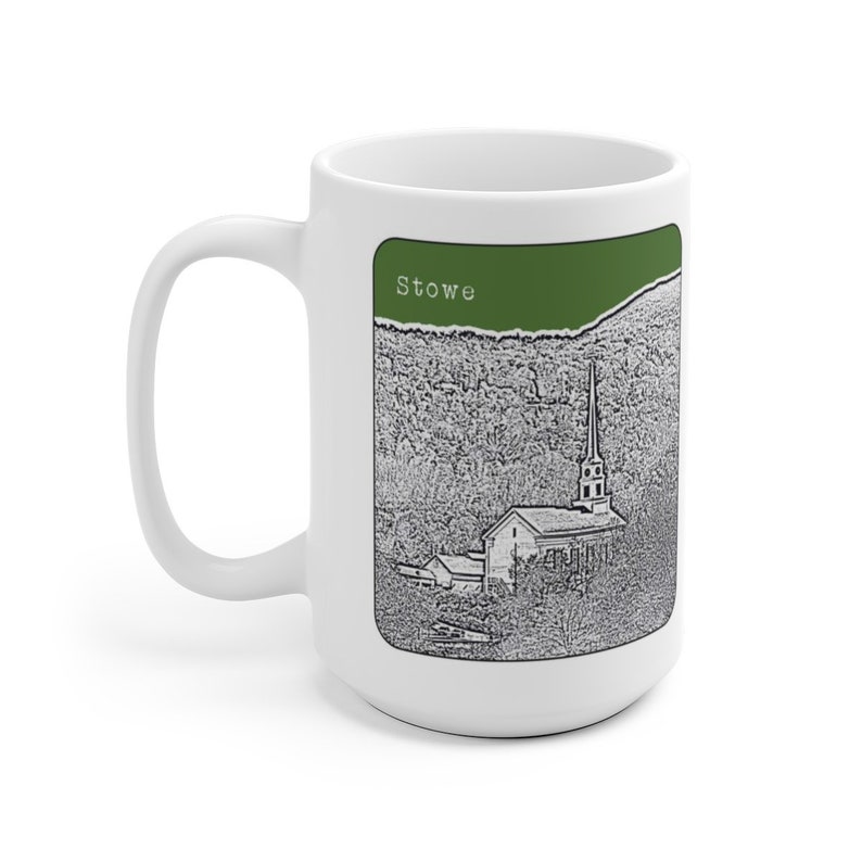 Stowe Vermont Coffee Cup Mug VT Skyline Art Etsy