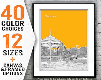Custom Listing Chatham New Jersey Skyline Poster Art Print