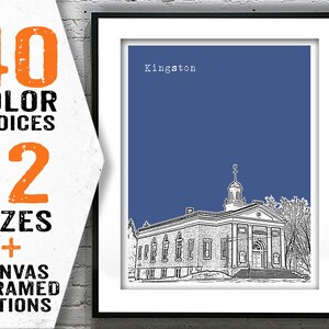 Kingston New Hampshire Poster Print Art Skyline  NH Item T2883