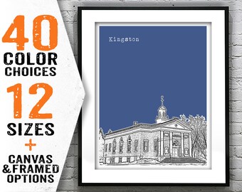 Kingston New Hampshire Poster Print Art Skyline  NH Item T2883