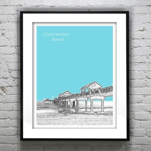 Clearwater Beach Skyline Poster Art Print Florida FL Item T2940