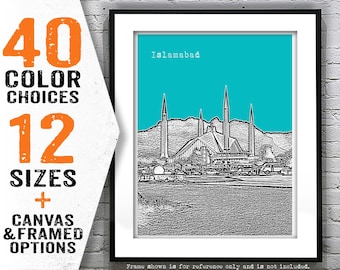 Islamabad Pakistan Poster Art Print Skyline Item T4250