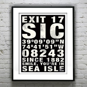 Sea Isle City Subway Print New Jersey Shore Poster Print Art NJ Jersey Shore
