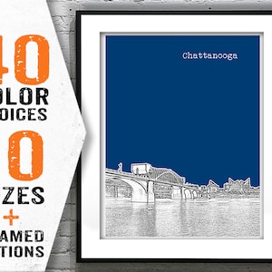 Chattanooga Poster Tennessee Art Print Skyline TN Item T1875