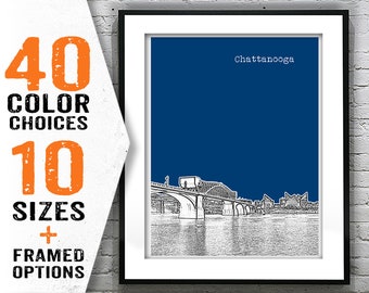 Chattanooga Poster Tennessee Art Print Skyline TN Item T1875