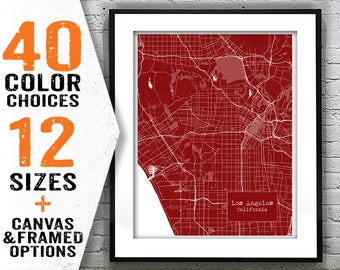 Los Angeles California Blueprint Map Poster Art Print Item T2393