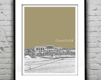 Clearfield Utah Poster Print Art Skyline UT
