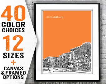 Stroudsburg Skyline Poster Print Art Pennsylvania PA Item T4856