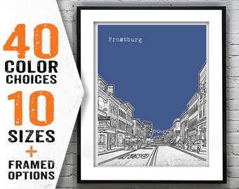 Frostburg Maryland Skyline Poster Art Print MD Item T2054