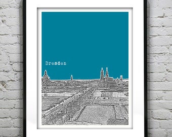 Dresden Germany City Skyline Poster Print Art Item T3071