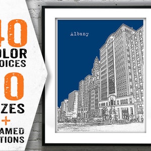 Albany New York Skyline Poster Print Art NY Item T1668