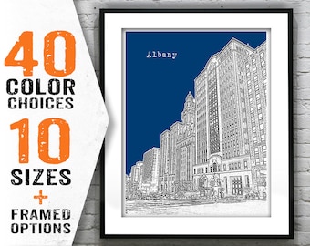 Albany New York Skyline Poster Print Art NY Item T1668