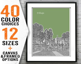 Pozega Serbia City Skyline Poster Art Print Item T2989