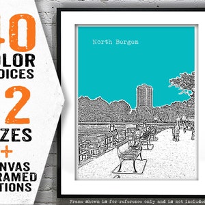 North Bergen New Jersey Shore Poster Print Art NJ Skyline Jersey Shore Item T4983