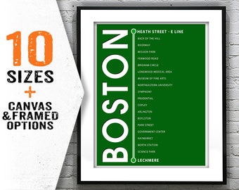 Boston T Green E Line Poster Art Print Subway Station Riverside Lechmere Item T2481