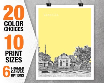 Magnolia Texas Skyline Poster Art Print TX Item T5393