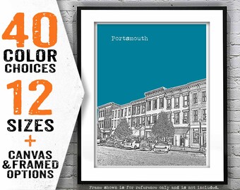 Portsmouth Ohio Poster Print Art Skyline OH Item T4878