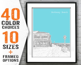 Bethany Beach Delaware Poster Art Print Skyline Item T1297