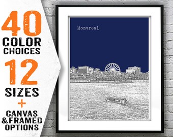 Montreal Poster Art Skyline Print Quebec Canada Item T2752
