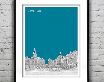 Novi Sad Serbia Skyline Poster Art Print
